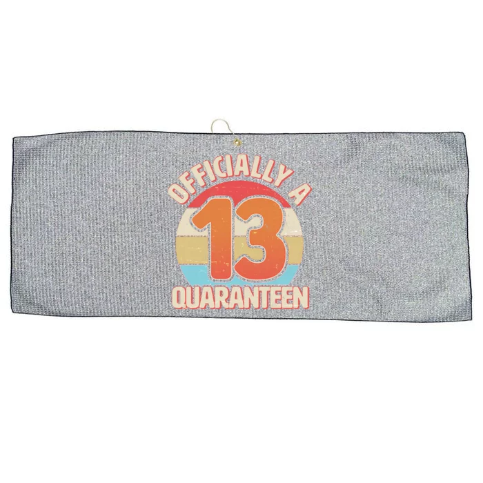 Officially A Quaranteen 13th Birthday Large Microfiber Waffle Golf Towel