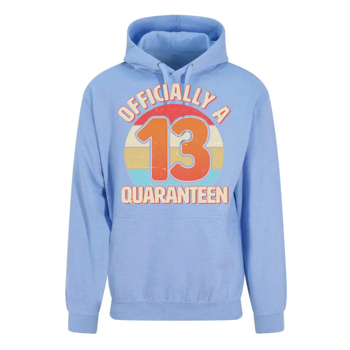 Officially A Quaranteen 13th Birthday Unisex Surf Hoodie