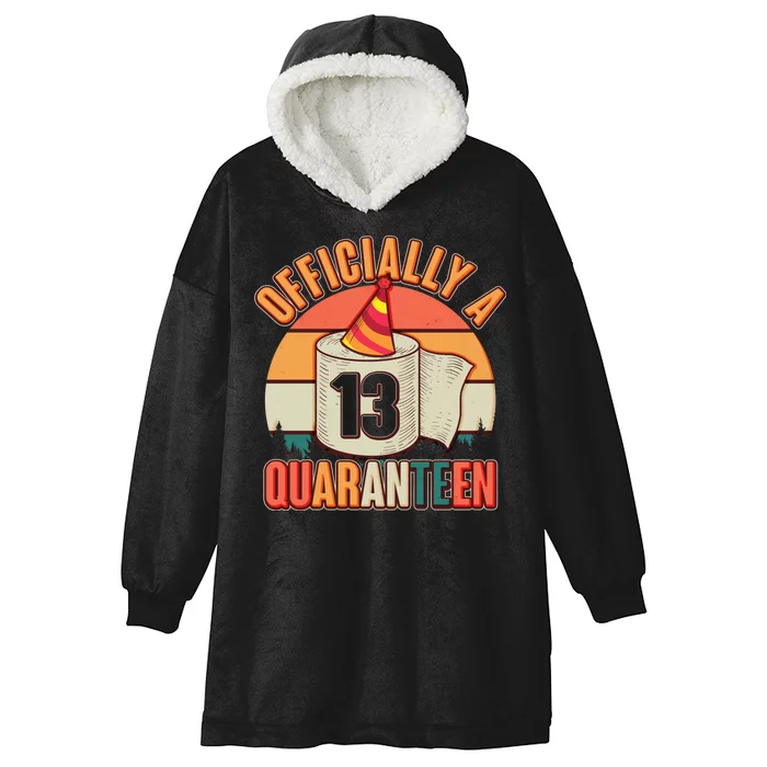 Officially A Quaranteen 13th Birthday Retro Hooded Wearable Blanket