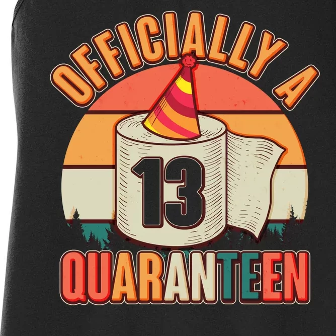 Officially A Quaranteen 13th Birthday Retro Women's Racerback Tank