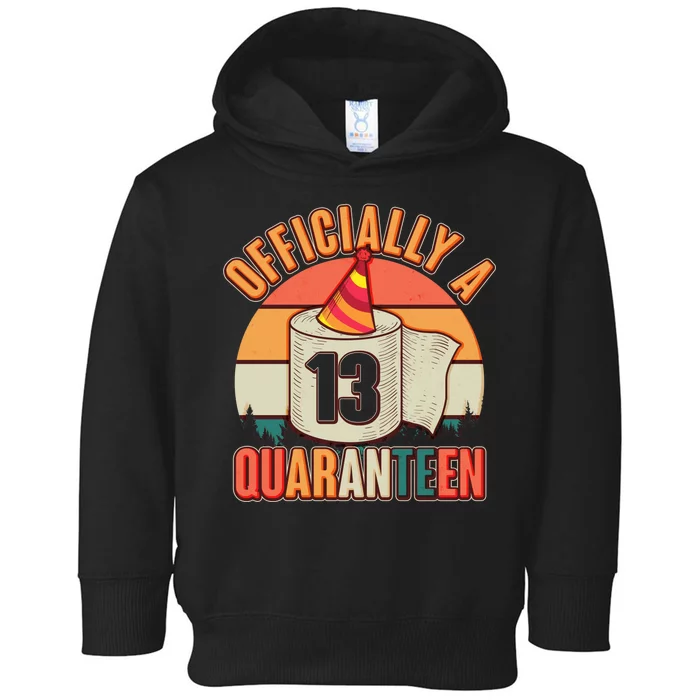 Officially A Quaranteen 13th Birthday Retro Toddler Hoodie