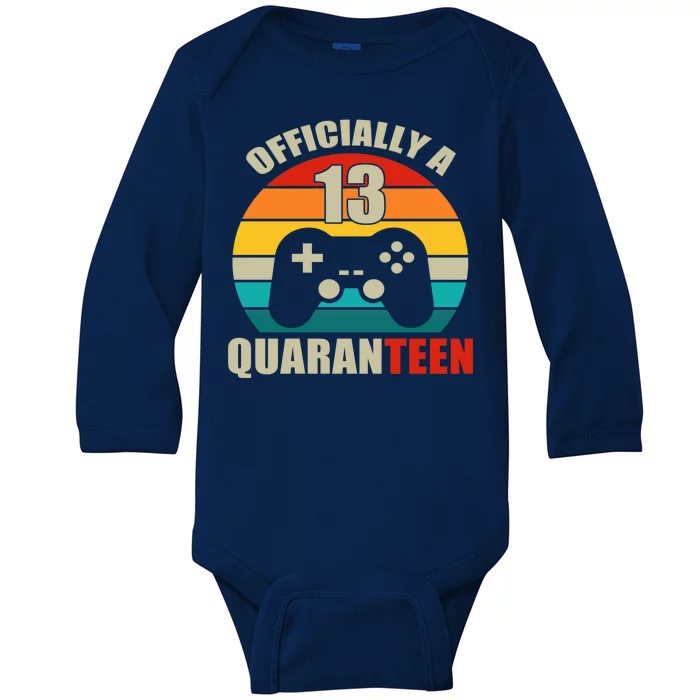 Officially Quaranteen 13th Birthday Baby Long Sleeve Bodysuit