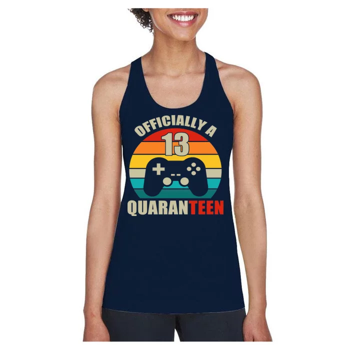 Officially Quaranteen 13th Birthday Women's Racerback Tank