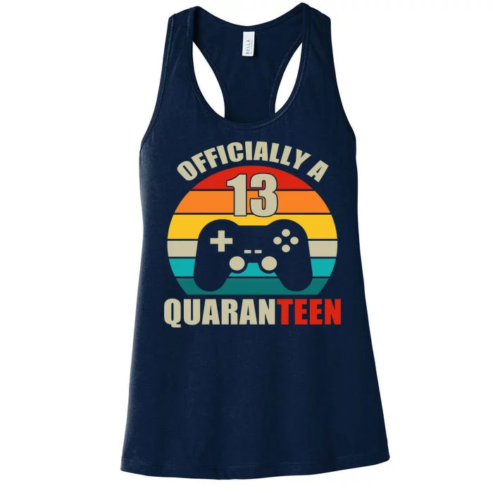 Officially Quaranteen 13th Birthday Women's Racerback Tank