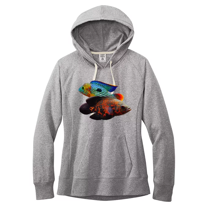 Oscar Fish Green Terror Cichlids Monster Fish Aquarium Women's Fleece Hoodie