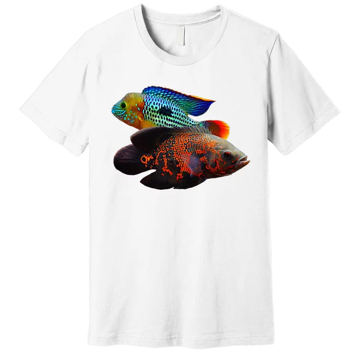 Oscar Fish Green Terror Cichlids Monster Fish Aquarium Premium T-Shirt