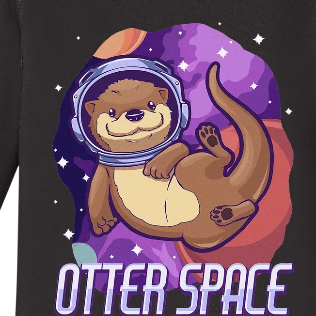 otter funny gifts otter space otter lovers Baby Long Sleeve Bodysuit