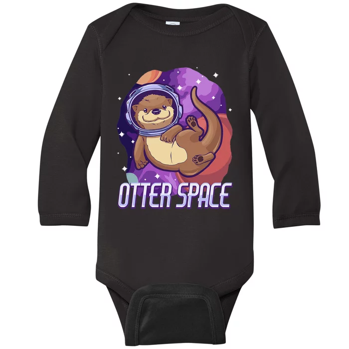 otter funny gifts otter space otter lovers Baby Long Sleeve Bodysuit