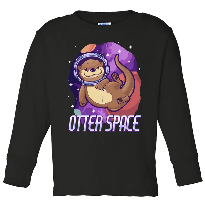 otter funny gifts otter space otter lovers Toddler Long Sleeve Shirt