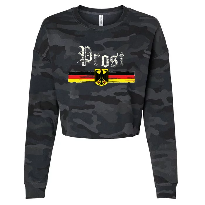 Oktoberfest For German Flag Prost Vintage Cropped Pullover Crew