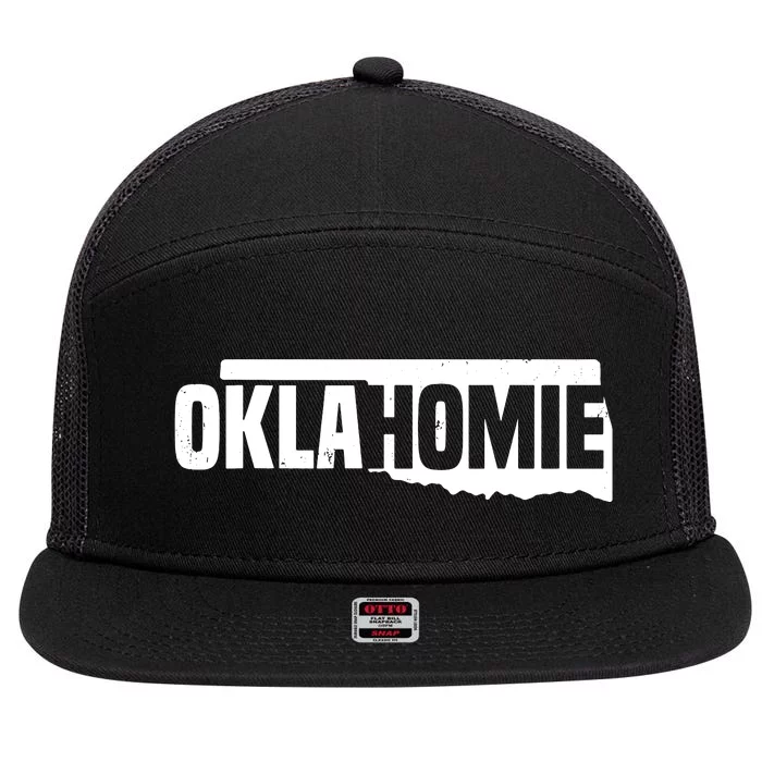 Oklahomie Funny Humor Oklahoma Pride Vintage Retro 7 Panel Mesh Trucker Snapback Hat