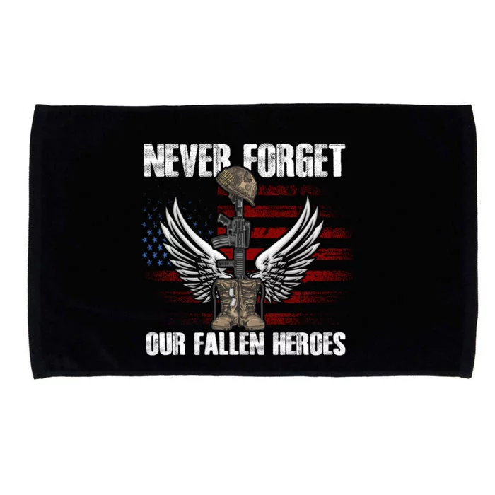 Our Fallen Heroes Veterans Memorial Day Partiotic Military Microfiber Hand Towel