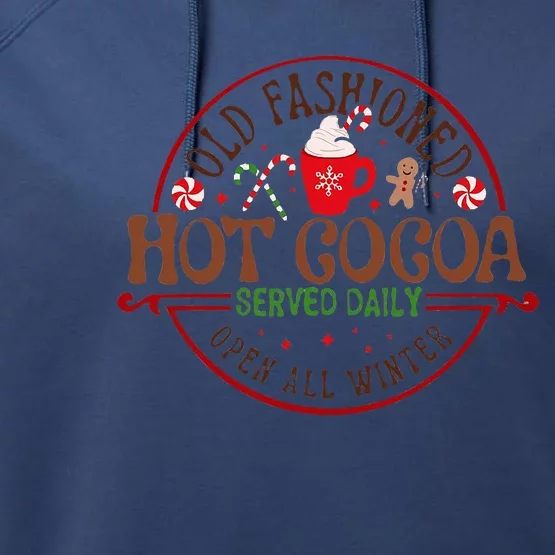 Old Fashioned Hot Cocoa Chocolate retro groovy Christmas Performance Fleece Hoodie