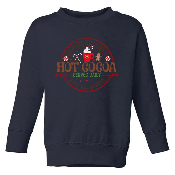 Old Fashioned Hot Cocoa Chocolate retro groovy Christmas Toddler Sweatshirt