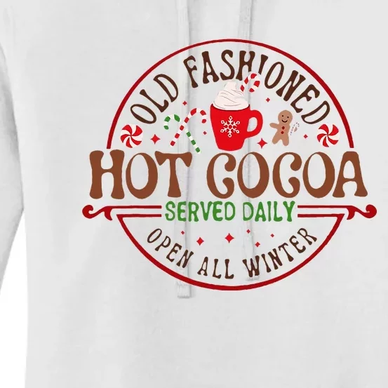 Old Fashioned Hot Cocoa Chocolate retro groovy Christmas Women's Pullover Hoodie