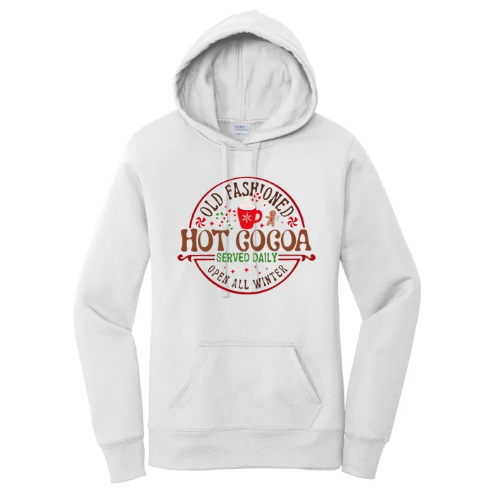 Old Fashioned Hot Cocoa Chocolate retro groovy Christmas Women's Pullover Hoodie