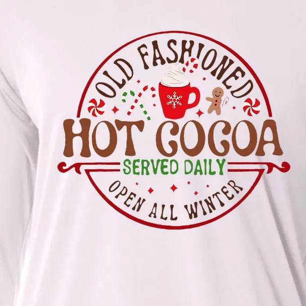 Old Fashioned Hot Cocoa Chocolate retro groovy Christmas Cooling Performance Long Sleeve Crew