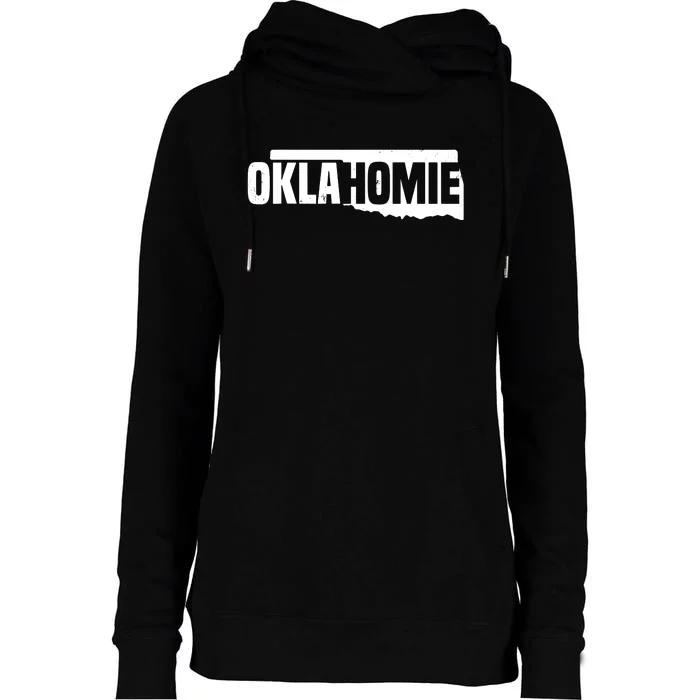 Oklahomie Funny Humor Oklahoma Pride Vintage Retro Womens Funnel Neck Pullover Hood