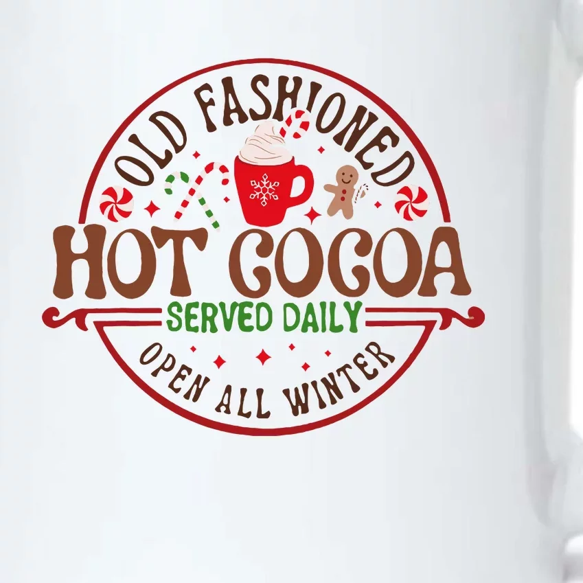 Old Fashioned Hot Cocoa Chocolate Retro Groovy Christmas Black Color Changing Mug