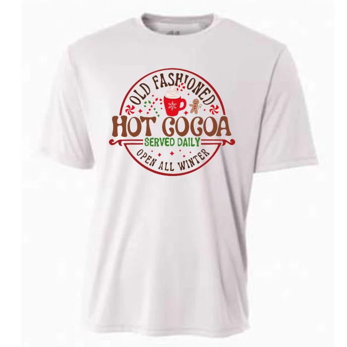 Old Fashioned Hot Cocoa Chocolate Retro Groovy Christmas Cooling Performance Crew T-Shirt