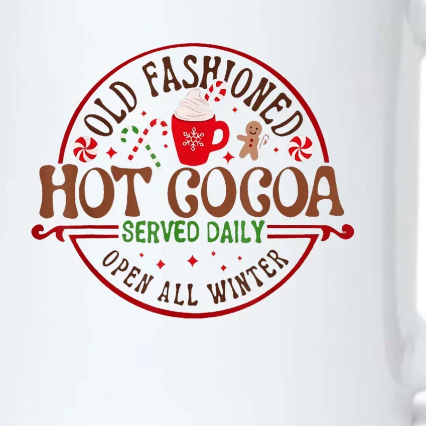 Old Fashioned Hot Cocoa Chocolate Retro Groovy Christmas Black Color Changing Mug