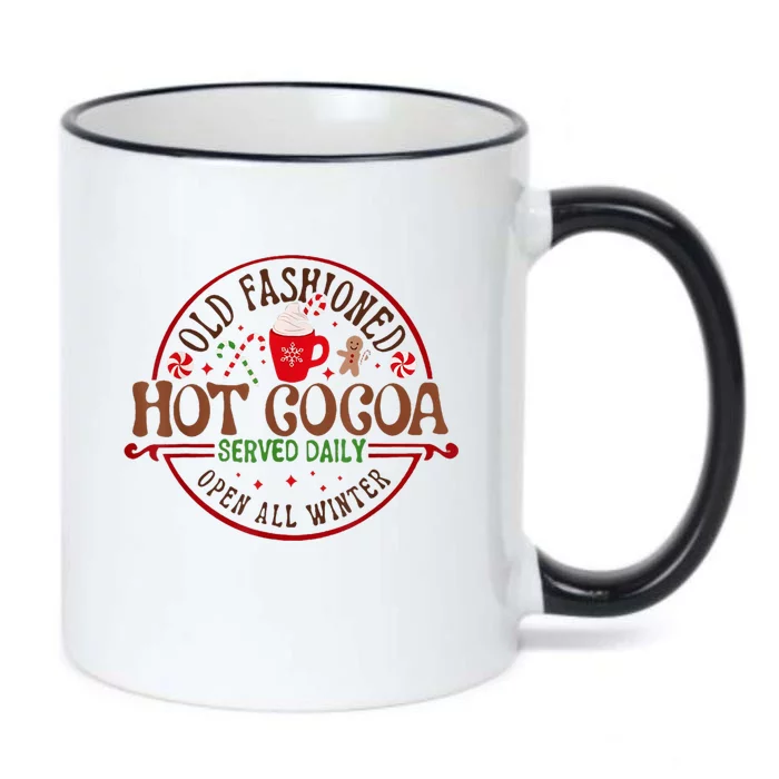 Old Fashioned Hot Cocoa Chocolate Retro Groovy Christmas Black Color Changing Mug