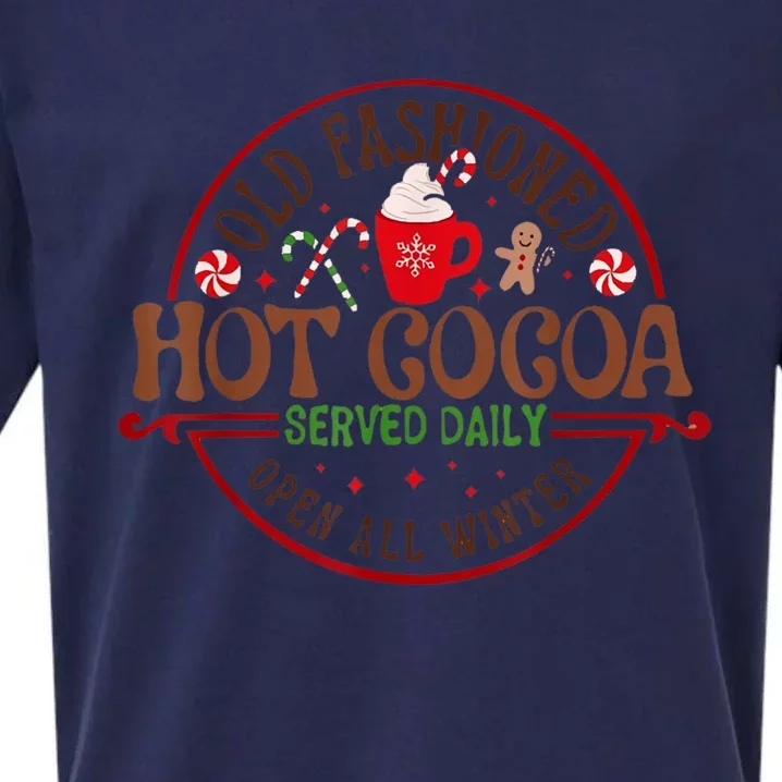 Old Fashioned Hot Cocoa Chocolate Retro Groovy Christmas Sueded Cloud Jersey T-Shirt