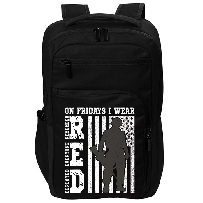 On Fridays I Wear Red USA Support American Troops Impact Tech Backpack