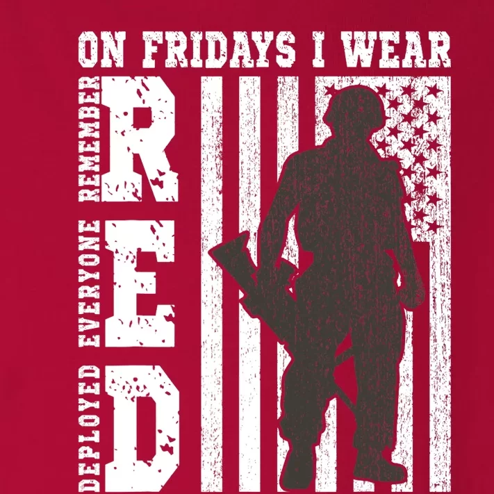 On Fridays I Wear Red USA Support American Troops Toddler Long Sleeve Shirt