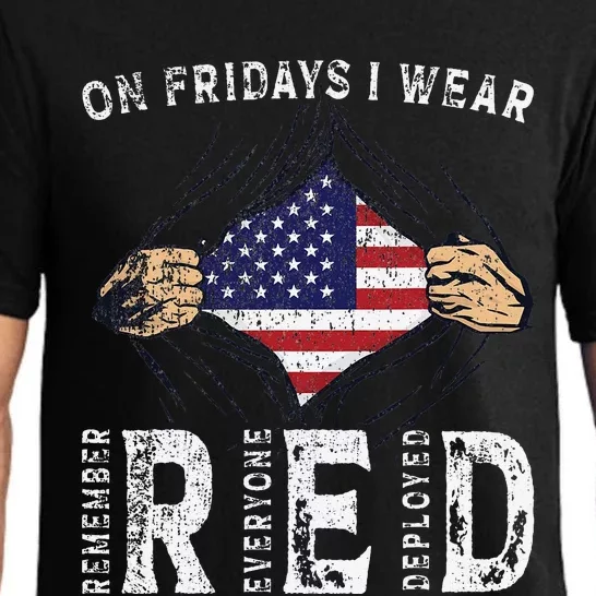 On Fridays I Wear Red USA Support American Troops Pajama Set