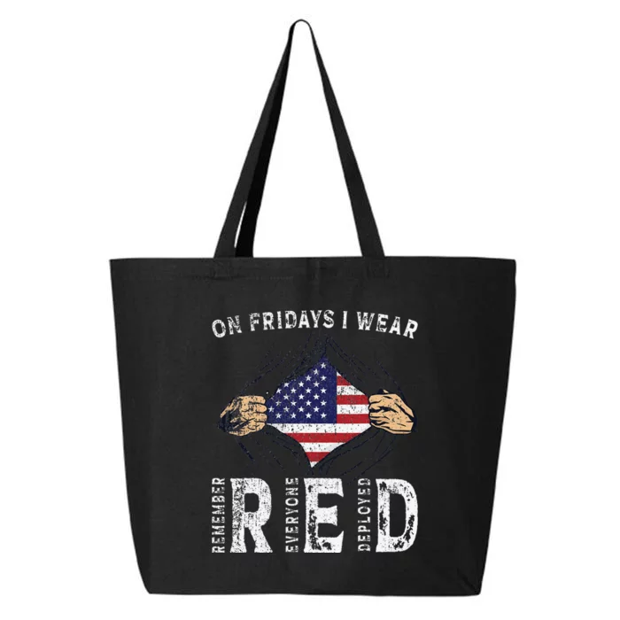 On Fridays I Wear Red USA Support American Troops 25L Jumbo Tote