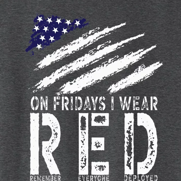 On Fridays I Wear Red USA Support American Troops Women's Crop Top Tee