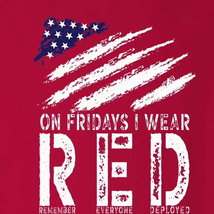 On Fridays I Wear Red USA Support American Troops Toddler Long Sleeve Shirt