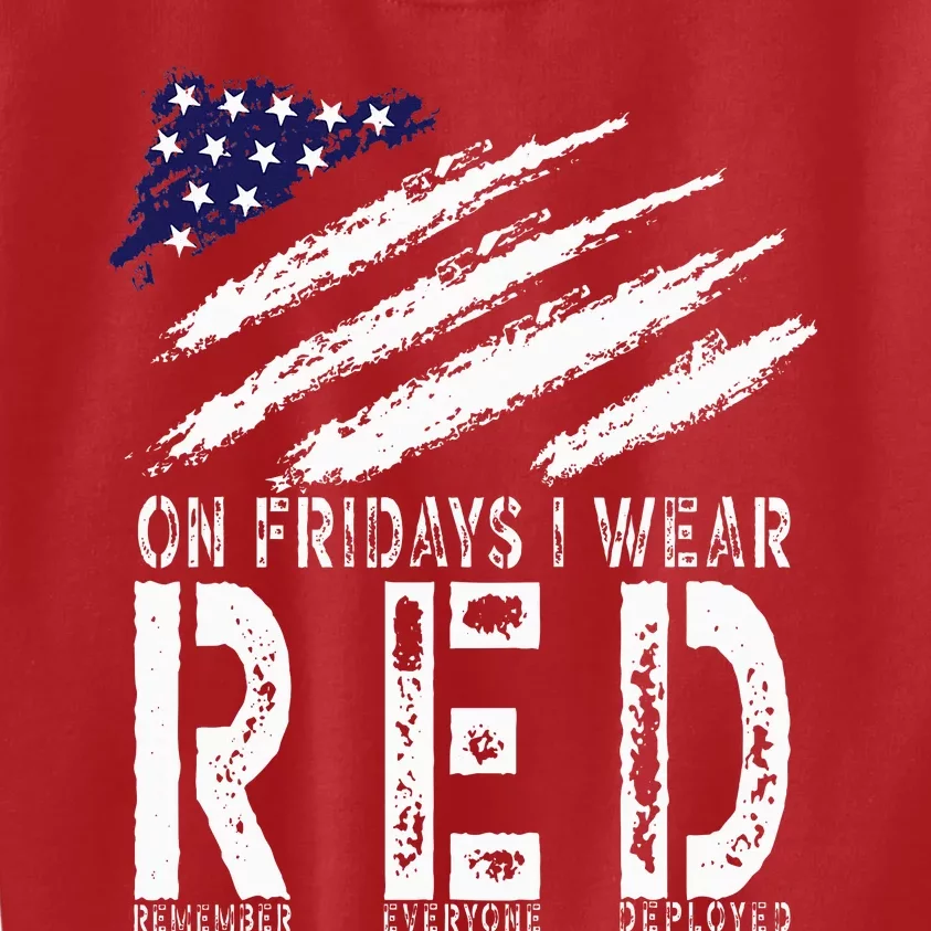 On Fridays I Wear Red USA Support American Troops Kids Sweatshirt