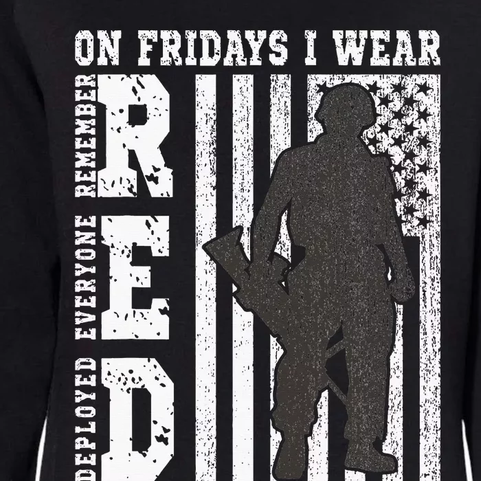 On Fridays I Wear Red Usa Support American Troops Womens California Wash Sweatshirt