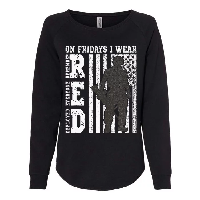 On Fridays I Wear Red Usa Support American Troops Womens California Wash Sweatshirt