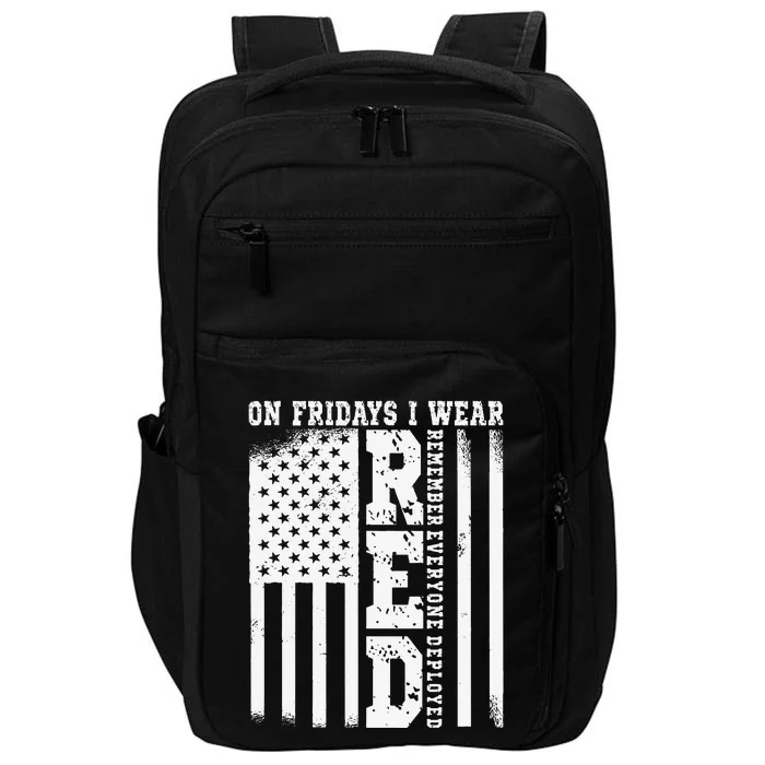 On Fridays I Wear Red USA Support American Troops Impact Tech Backpack