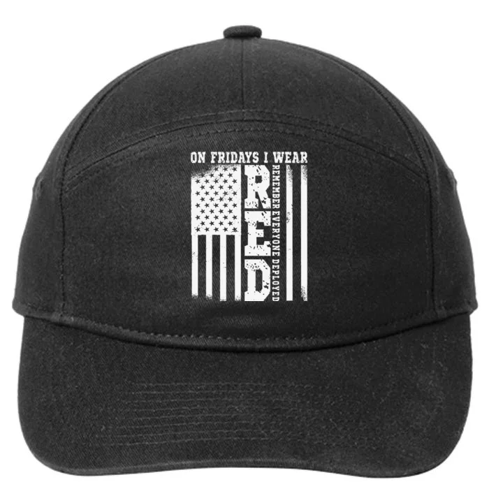 On Fridays I Wear Red USA Support American Troops 7-Panel Snapback Hat