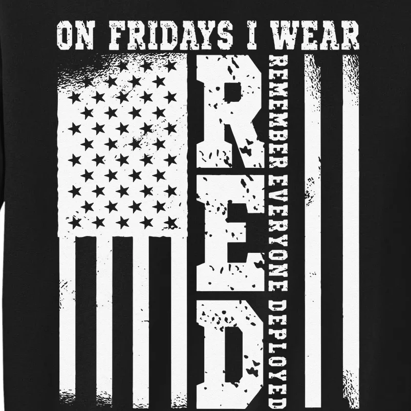 On Fridays I Wear Red USA Support American Troops Tall Sweatshirt