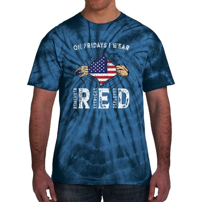 On Fridays I Wear Red USA Support Tie-Dye T-Shirt