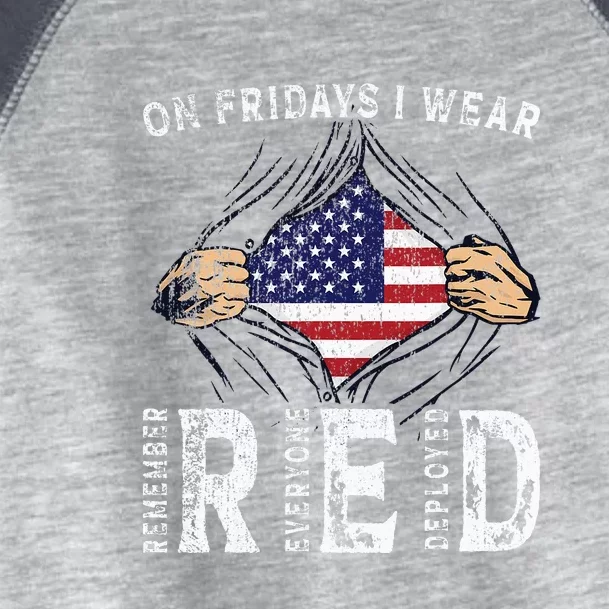 On Fridays I Wear Red USA Support Toddler Fine Jersey T-Shirt