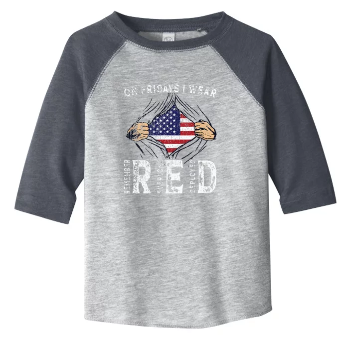 On Fridays I Wear Red USA Support Toddler Fine Jersey T-Shirt