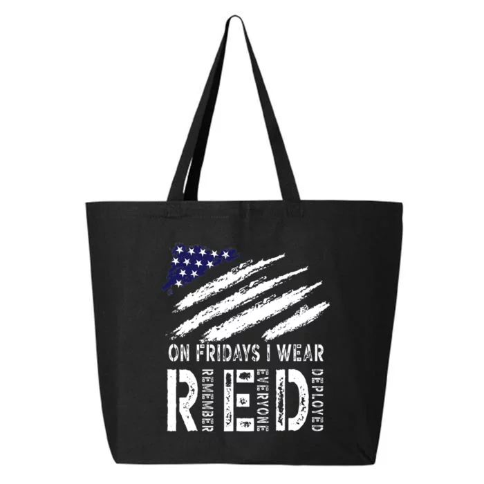 On Fridays I Wear Red USA Flag Support American Troops 25L Jumbo Tote