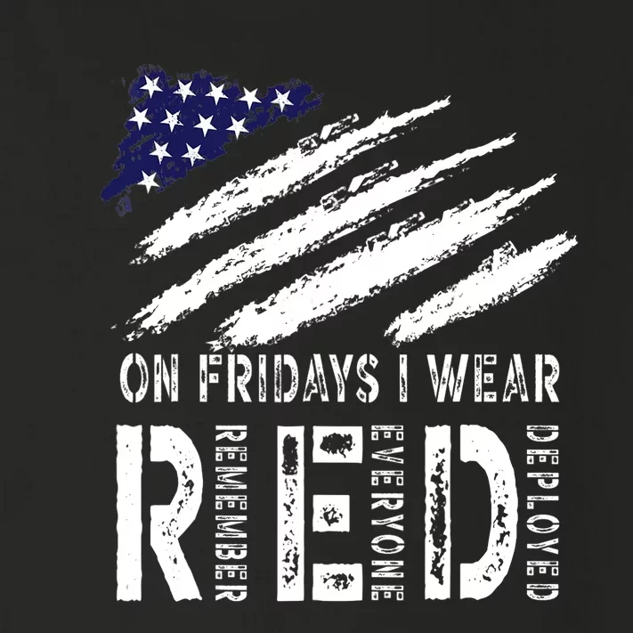 On Fridays I Wear Red USA Flag Support American Troops Toddler Long Sleeve Shirt