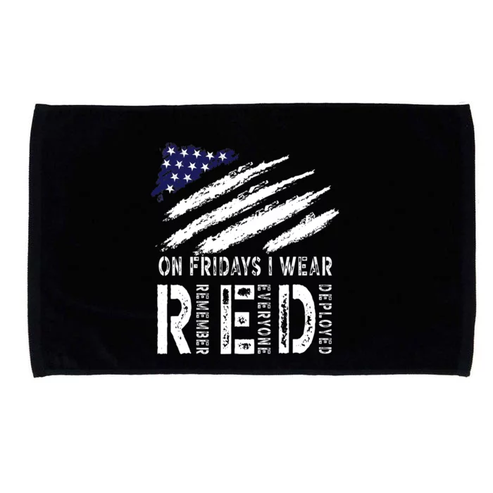 On Fridays I Wear Red USA Flag Support American Troops Microfiber Hand Towel