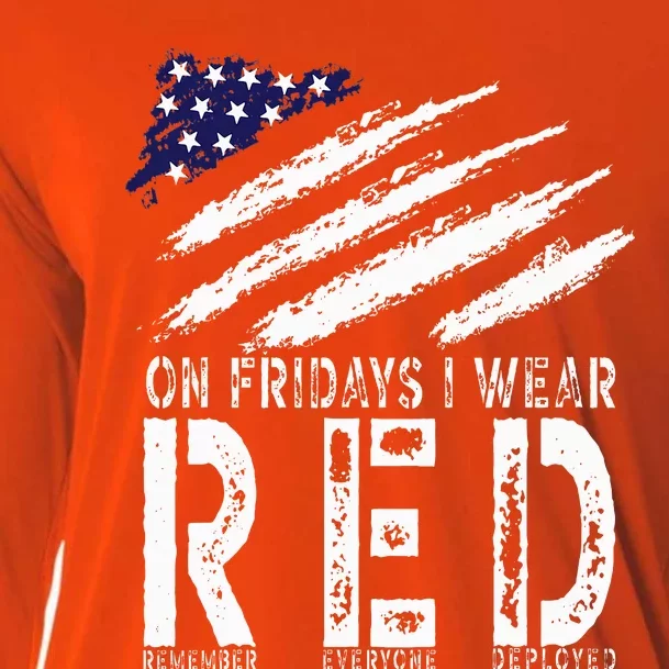 On Fridays I Wear Red USA Support American Troops Cooling Performance Long Sleeve Crew