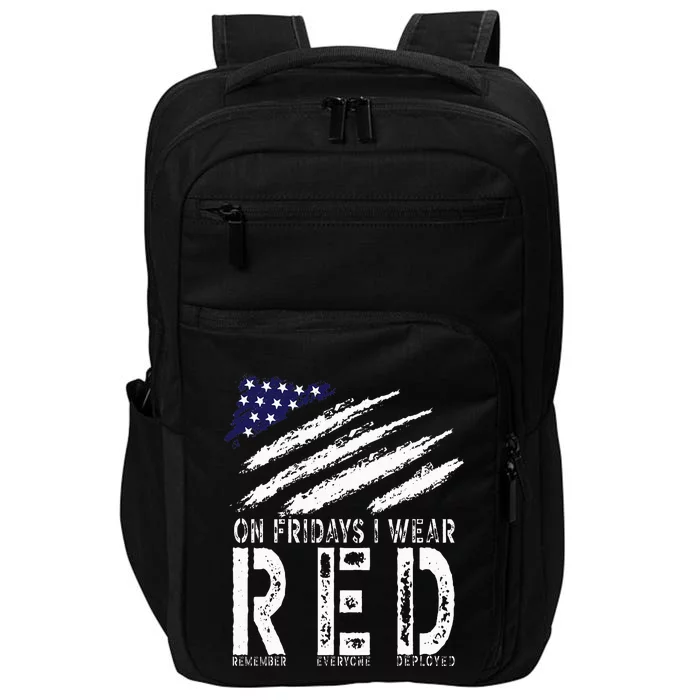 On Fridays I Wear Red USA Support American Troops Impact Tech Backpack