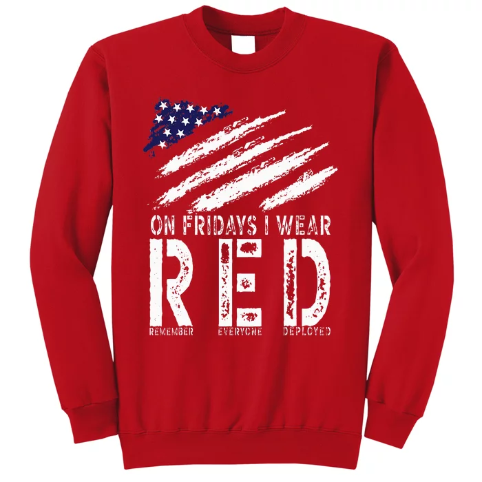 On Fridays I Wear Red USA Support American Troops Sweatshirt