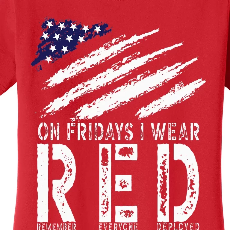 On Fridays I Wear Red USA Support American Troops Women's T-Shirt