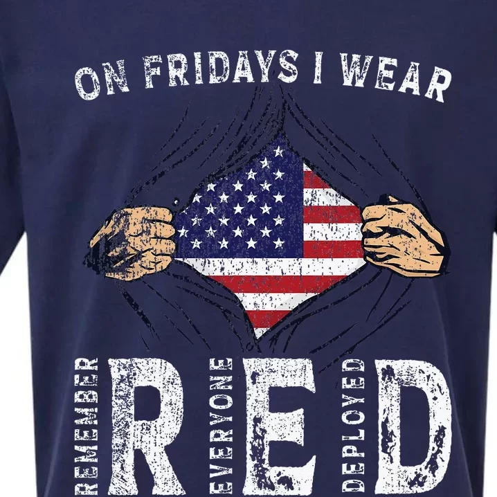 On Fridays I Wear Red Usa Support American Troops Sueded Cloud Jersey T-Shirt